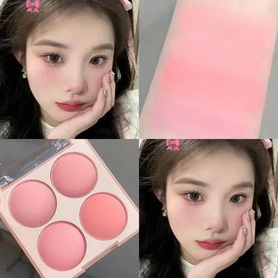 Mandooni Sommer-Rouge-Palette: leuchtendes, leicht aufzutragendes, aufhellendes Vierfarb-Rouge für ein natürliches Contouring.