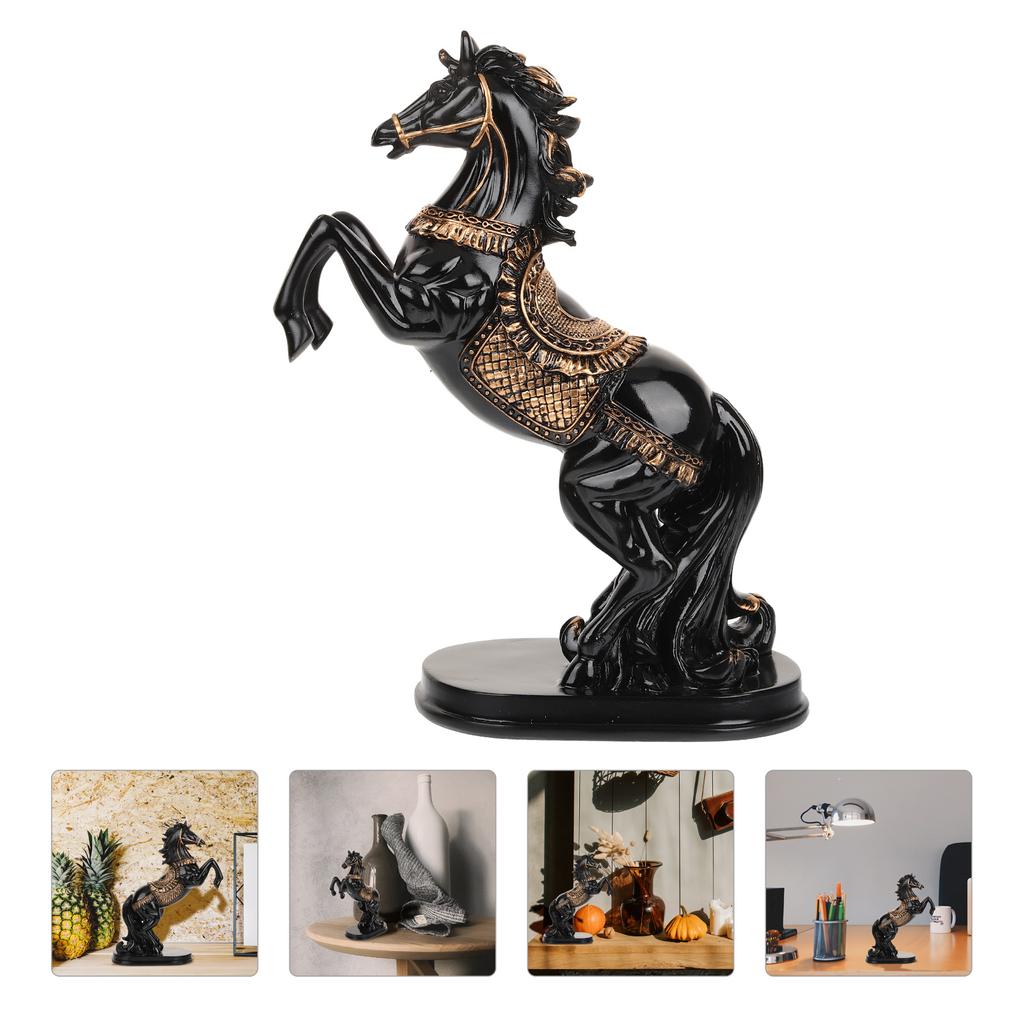 Of Painted Horse Christmas Ornaments Statues Figurine Animal Standing Model for Home Simulation Decoration