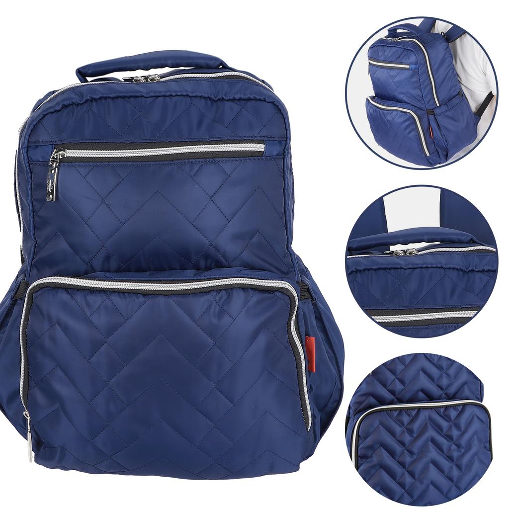 Travel Nappy Bag Waterproof Large Capacity MultiFunctional Milk Bottle Diaper Backpack(Blue )