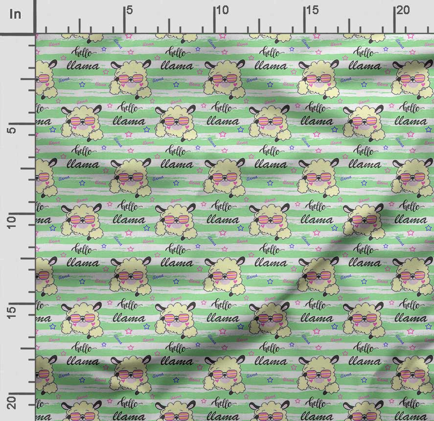 Soimoi Llama Alpaca Print,  Cotton Cambric, Quilting Fabric Sold by The Yard 42 Inch Wide, Medium Weight Cotton Fabric, Sewing  Supplies,