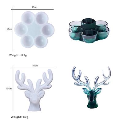 Silicone Molds For Epoxy Resin DIY Crystal Resin Molding Deer Egg Tree Jewelry Storage Box Set Home Christmas Decorations