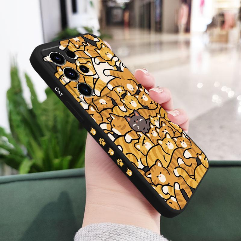 

Orange Cats Phone Case For Samsung Galaxy S25 S24 S23 S22 S21 S20 S10 Ultra Plus FE Note 20 Ultra 10 Plus Cover Galaxy S23