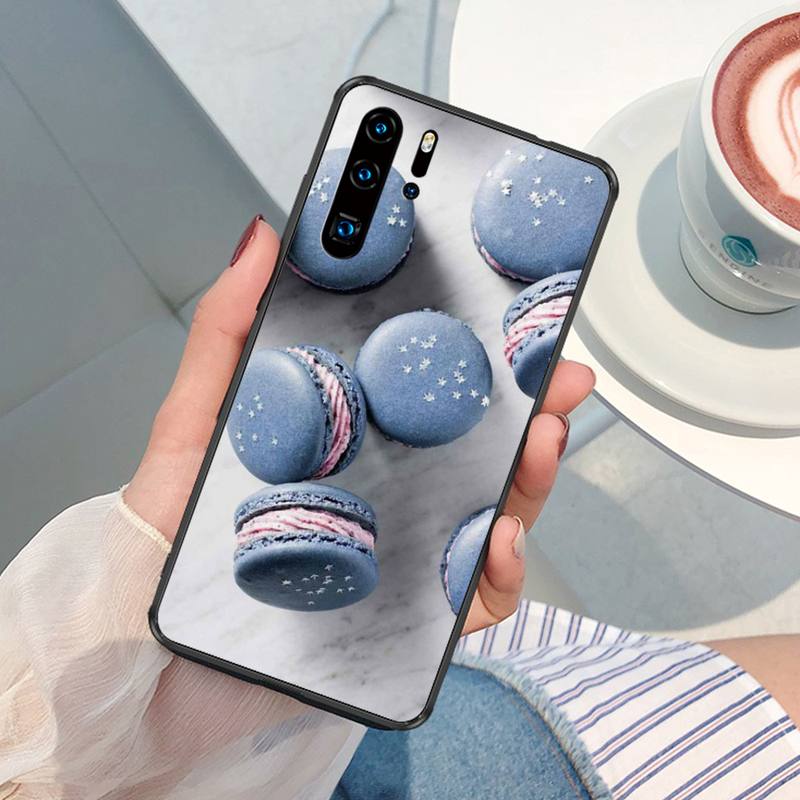 Food Pastry Dark Chocolate Cheesecake Macarons Phone Case For XiaoMi RedMi S2 4X 5 Plus 6 7 7A 8 8A 9 9A 10 K40 Phone Cover