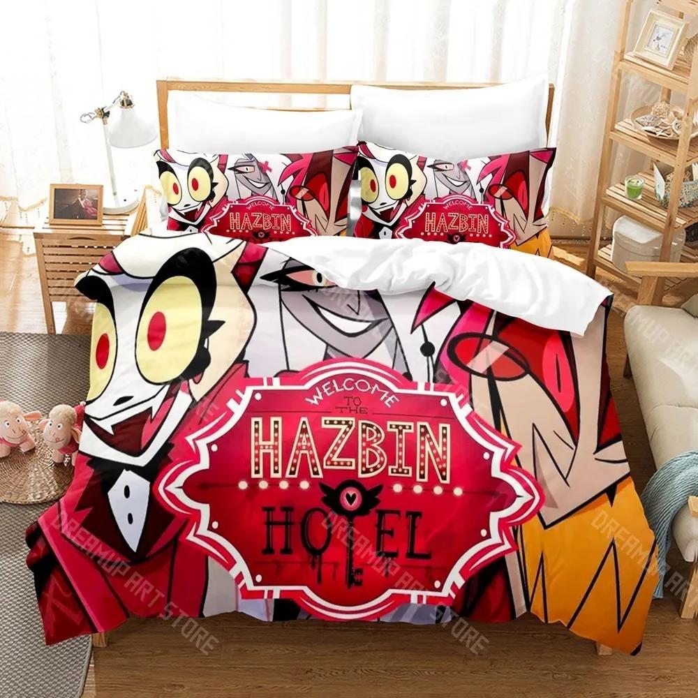 3D Print Hazbin Hotels Bedding Set Single Twin Full Queen King Size Bed Set Adult Kid Bedroom Duvetcover Sets