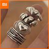 925 Sterling Silver Rings for Women Couple Minimalist Handmade Simple Retro Heart Ring Party Jewelry Gift Prevent Allergy