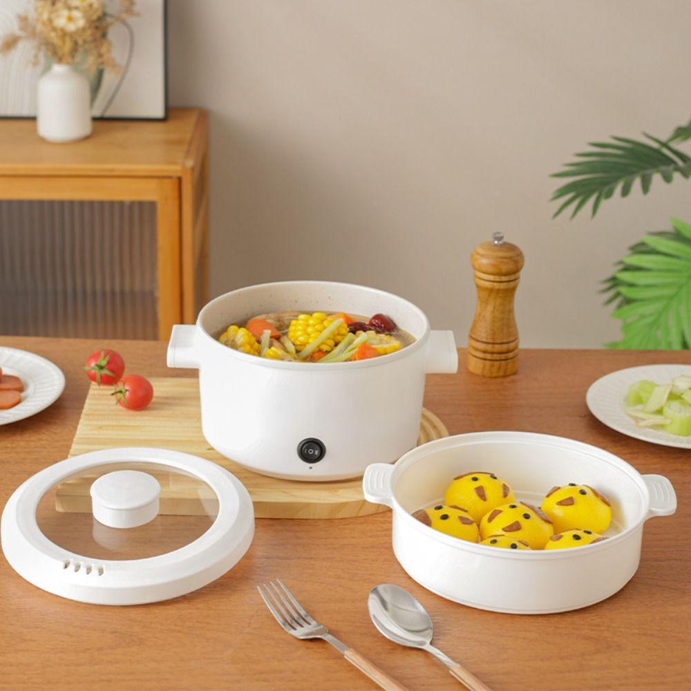 Non Stick Electric Cooker with Steamer Soup Stew Pot Electric Hot Pot  Student Dormitory