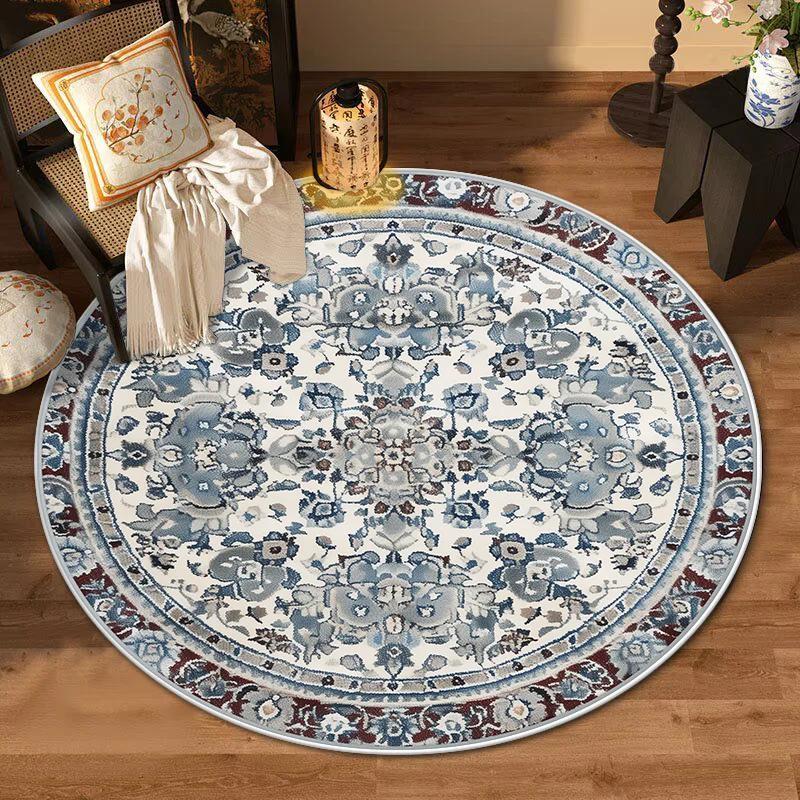 Bohemian Style Living Room Decoration Non-slip Round Carpet Room Decor Aesthetic Soft Bedroom Rug Easy Clean Cloakroom Chair Mat