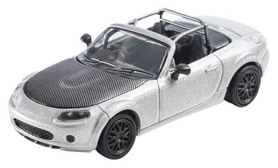 DIECASTTEAM Scale Mazda MX5 Racing Version Finished Model 1/64 - (RHD) - Silver, LL-045-197