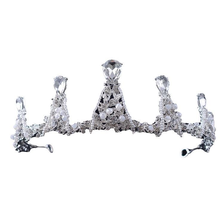 Coroană cu strasuri de mireasă, tiara din mărgele lucrată manual, fotografie de nuntă, accesorii de păr cu perle