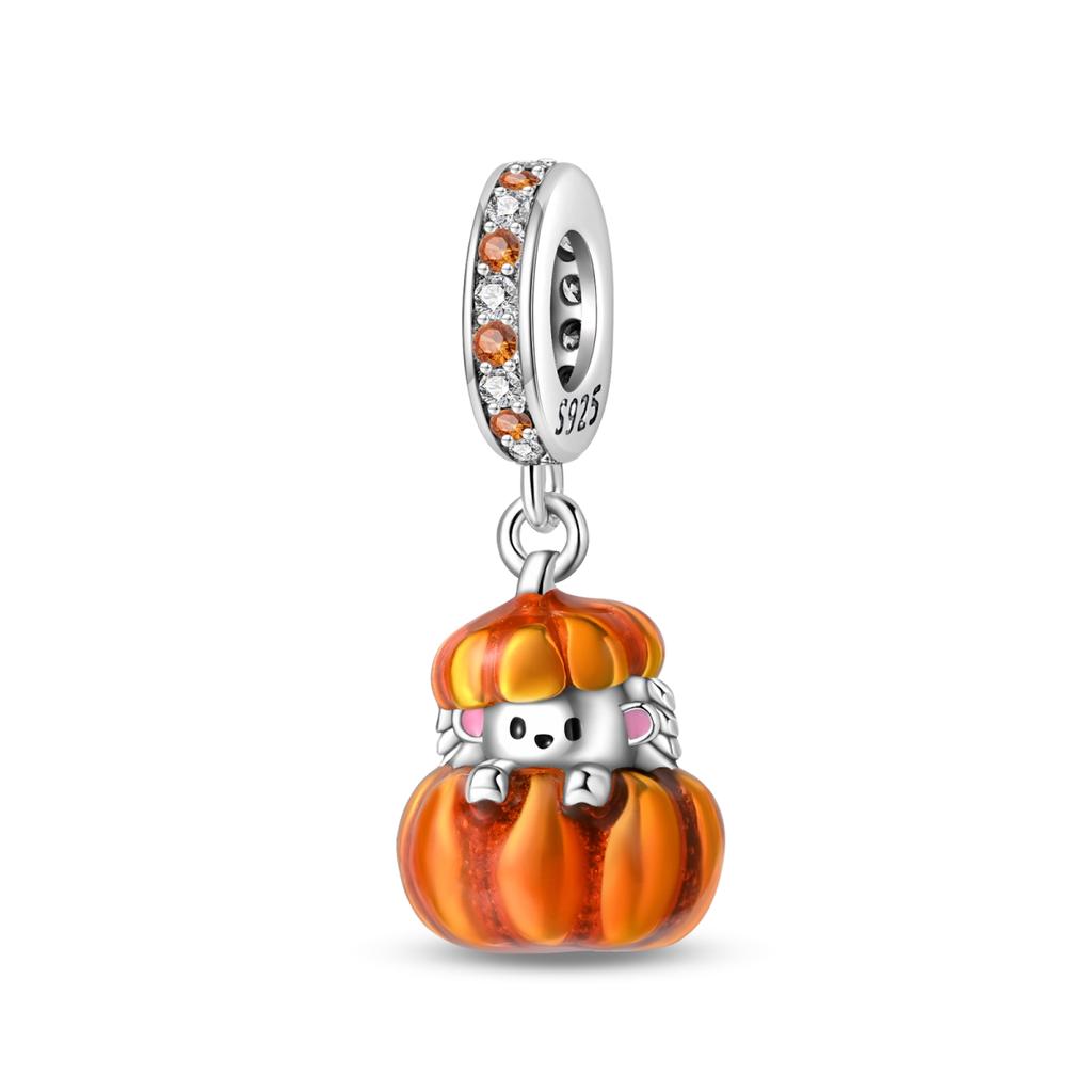 Delicate Cute Copper Metal Squirrel Pumpkin Easter Series Dangle Charm Bead Component Compatible With Authentic Original Bracelet High Quality Fine