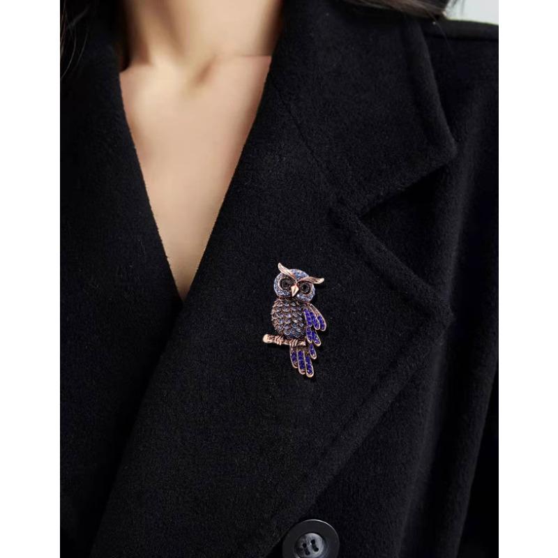 Spilla di Lusso High End Testa di Gatto Blu Aquila, Accessori Spilla, Spilla Civetta Vintage