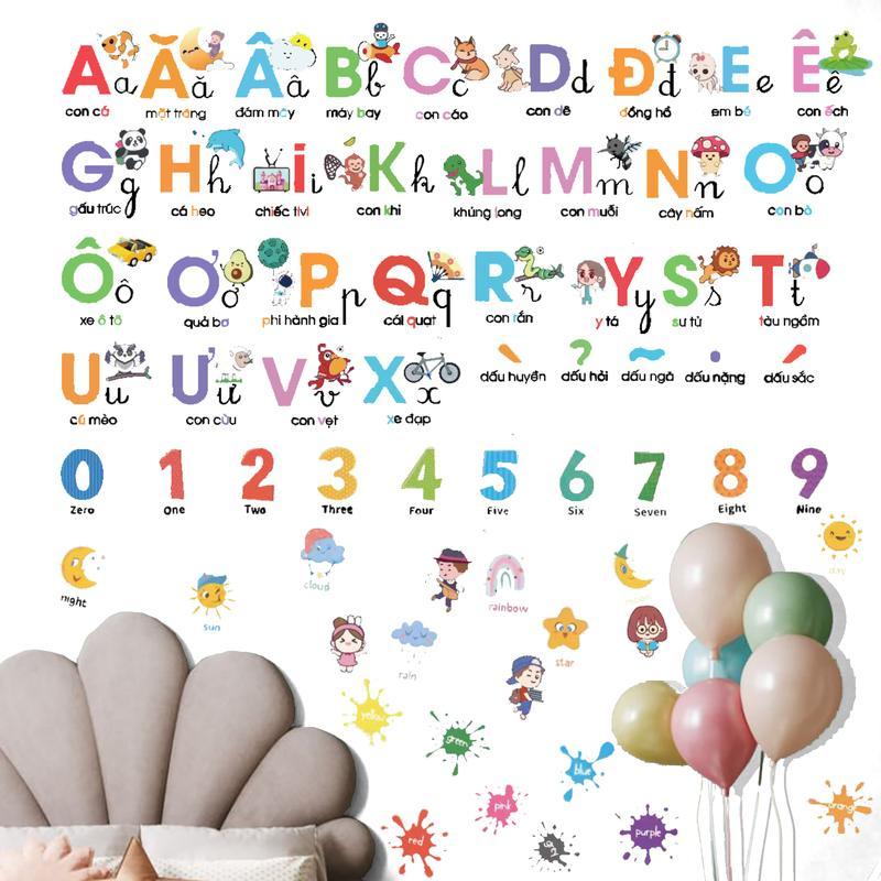 Child-Friendly Vietnamese Alphabet Decals for Vibrant Learning Environment