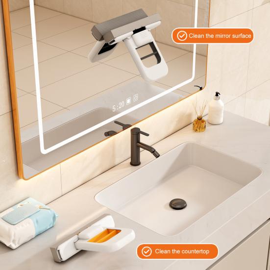 1Pcs Mini Foldable Desktop Mop Lightweight Design Water Absorption One-Handed Use Portable Mini Cleaning Sponge Mop