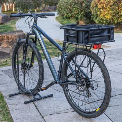 Bike Rear Storage Basket with Liner Cargo Net Heavy Duty Large Capacity Universal MTB Road Mountain Bicycle Metal Basket Bike Accessories