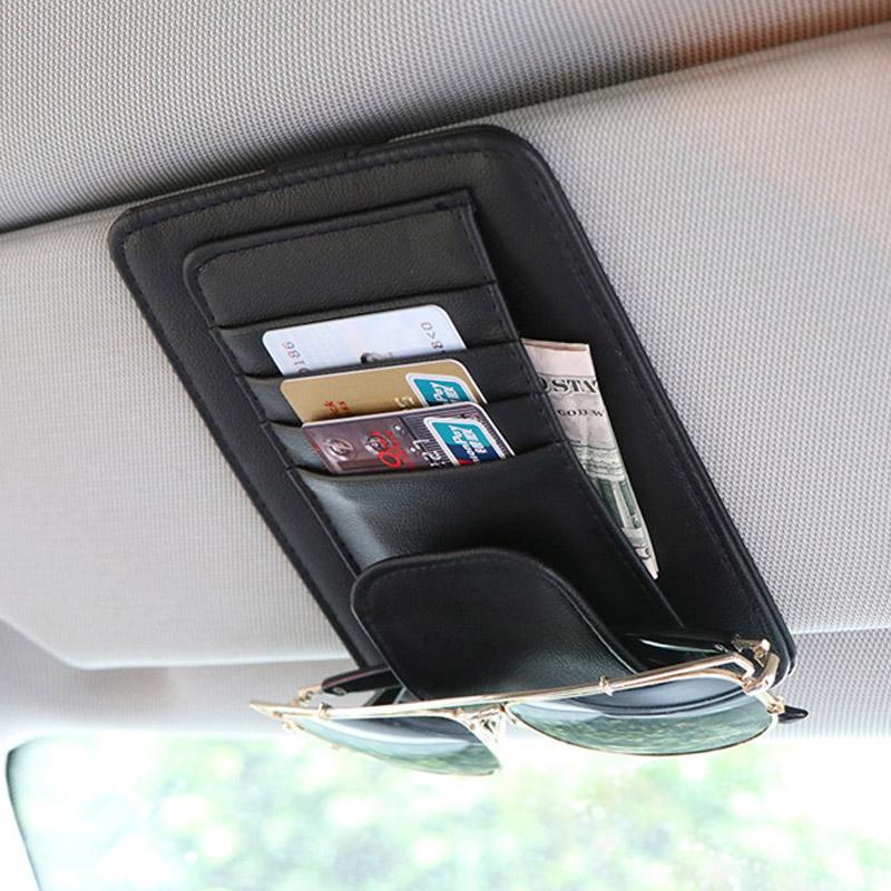 Buy Universal Car Auto Visor Organizer Holder PU Leather Case for Card