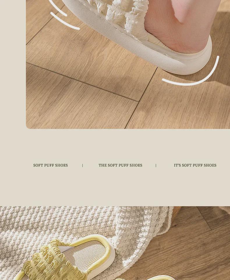 Xiaohongshu's Women's Indoor Linen Slippers: Soft, Silent, EVA Thick-Soled, Perfect for Spring and Autumn.