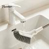 Outil de Nettoyage des Fissures 1/2/3/4/5 Pièces Brosse de Sol Télescopique, Manche Long Extensible Brosse en Acier Inoxydable pour Toilettes, Fissures, Joints, Espaces Étroits