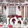 3pcs Joy Yard Sign Letters Winter Decorations with Metal Stakes Yard Decor