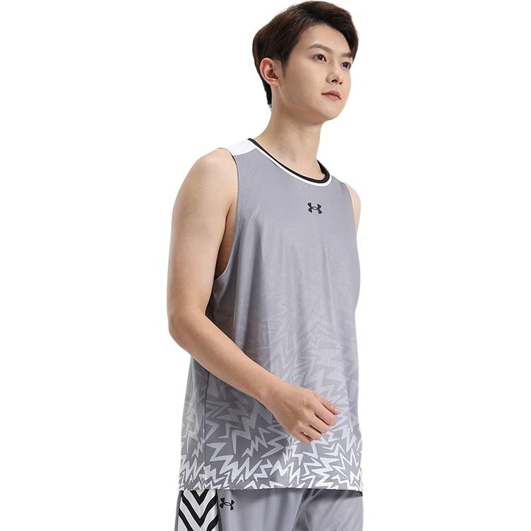 Under Armour Loose Running Moisture-Wicking Breathable Quick-Dry Sleeveless Tank Top Men Tops Gray 24500108-011