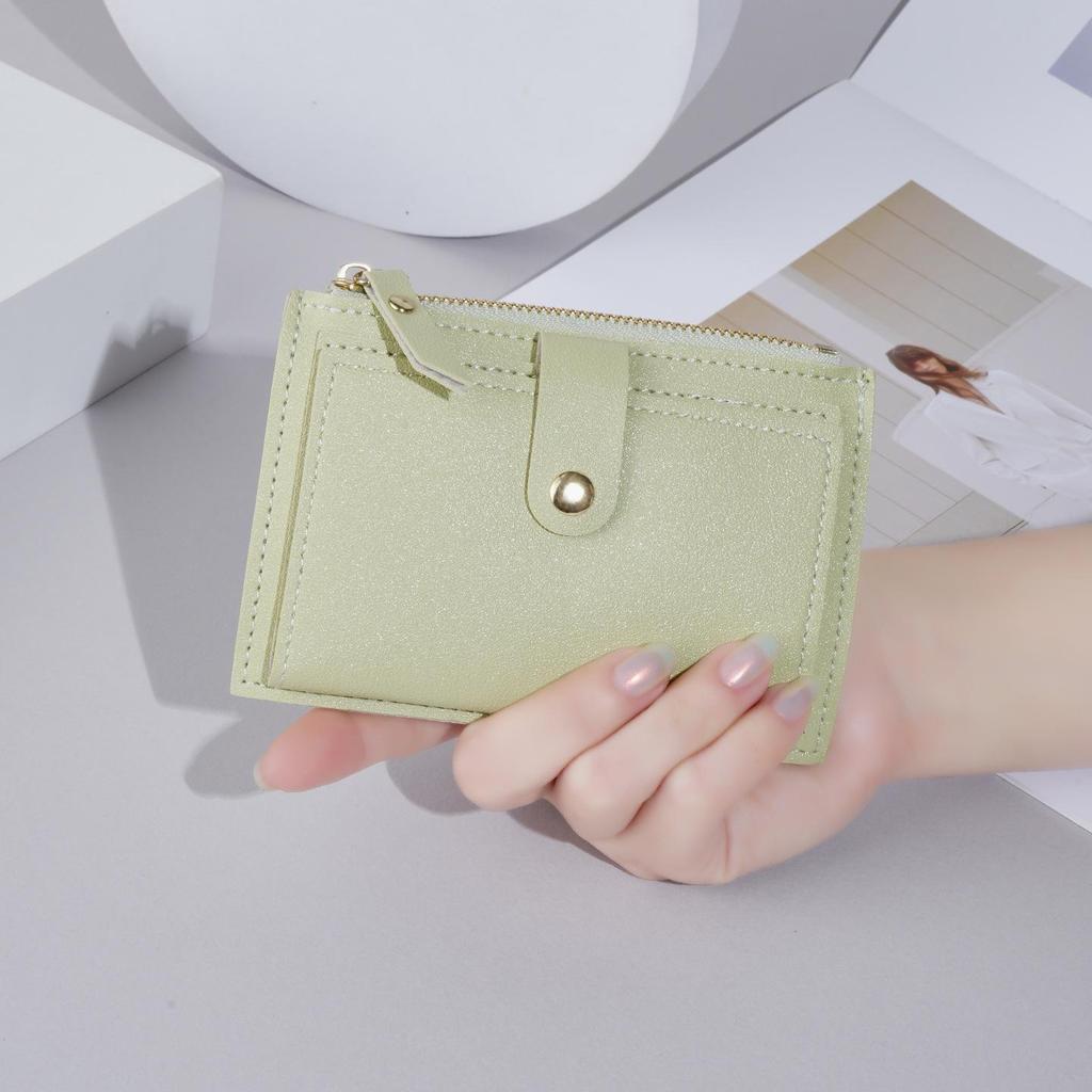 Women's Compact Wallet: 2025 Multi-Card Zipper Button Coin Purse, Ideal for Students