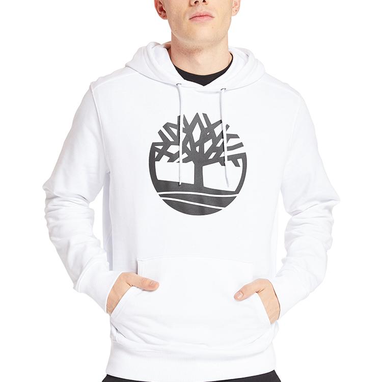 Timberland Felpa con cappuccio in maglia stampata con logo da uomo Felpe Bianca A28HZ-P54