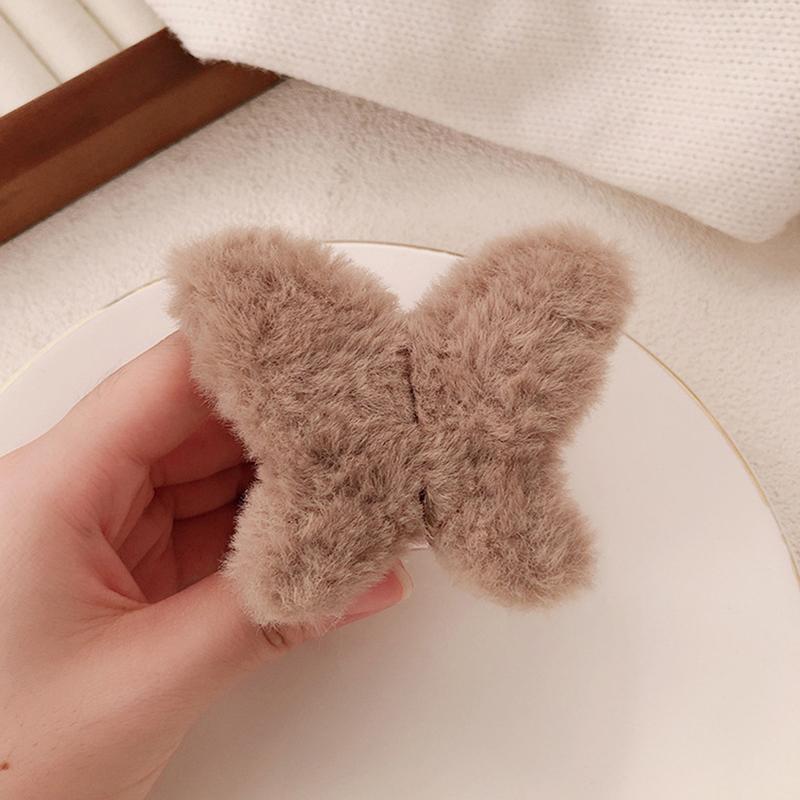 Roztomilý podzimní zimní plyšový motýlek klip na žraloka univerzální velká spona pro ženy dívky sladké vlasy doplňky dárky