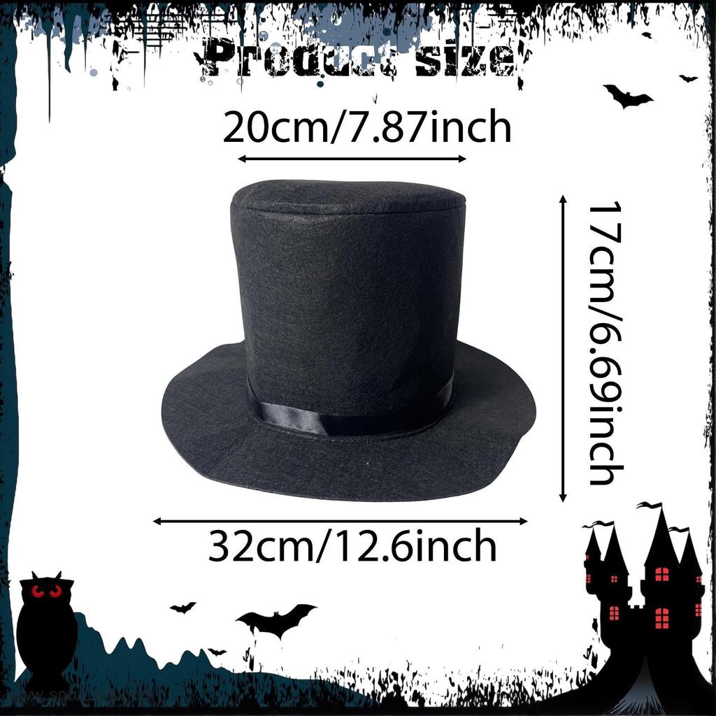 Zylinder Hut Filz Kostüm für Feiertags-Themenpartys Konzert Weihnachten Halloween