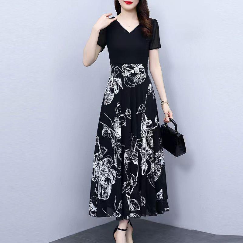 Black Summer Slimming Plus Size Flattering Fairy Dress for Women