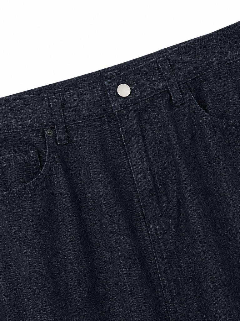 Chaenseseunoi Verdin Slit Non-Fade Denim Long Skirt (Indigo)/W262Sk07