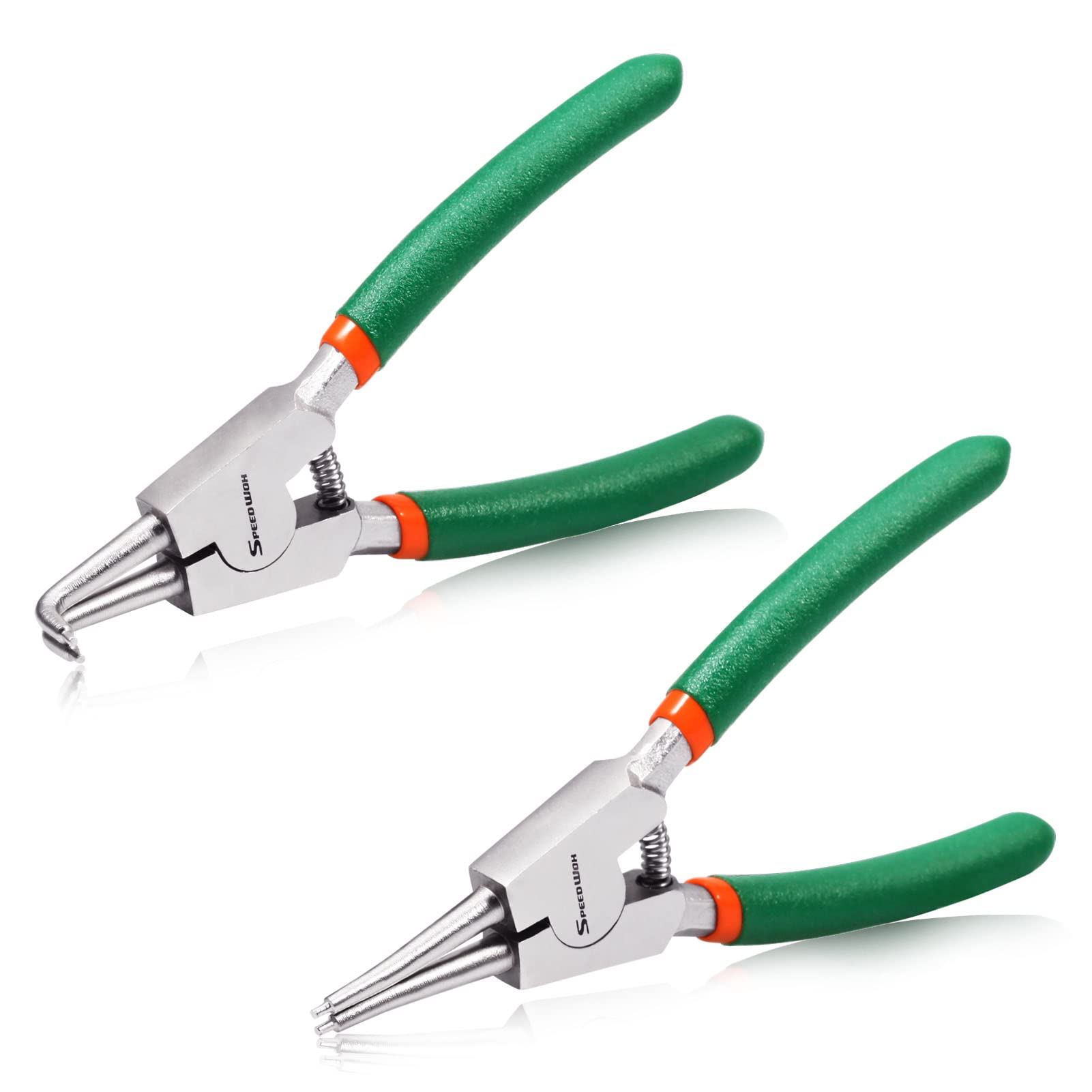 

SPEEDWOX Shaft Snap Ring Pliers Mini Snap Ring Set of Straight Specialized Tool for Installing and Removing Snap Rings Set, Pliers, 2, Tip, 90° Bent, зелёный