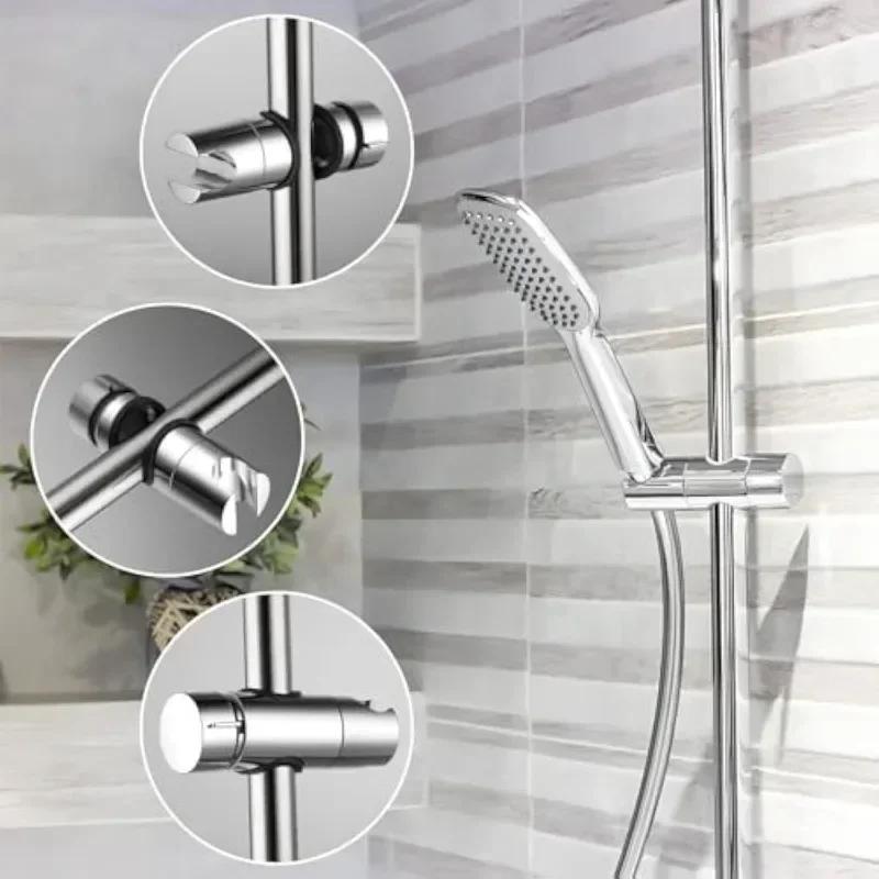 ABS Chrome Shower Rail Holder Universal Shower Head Holder Adjustable Shower Mounting Brackets  Bathroom Accessories