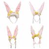 Flower Rabbit Hair Band Plush Rabbit Ear Hair Ornament Funny Mid-Autumn Festival Headband  Festival
