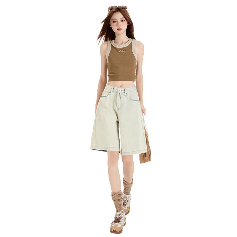 Women's 2025 Summer Loose Slimming Korean Style Denim Shorts - Trendy Casual Versatile Fashion