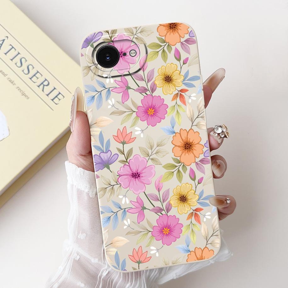 For iPhone 16E Case Popular Flower Cartoon Silicone Phone Cover For iPhone16E Funda For iPhone SE 2025 SE4 Shockproof Soft Cover