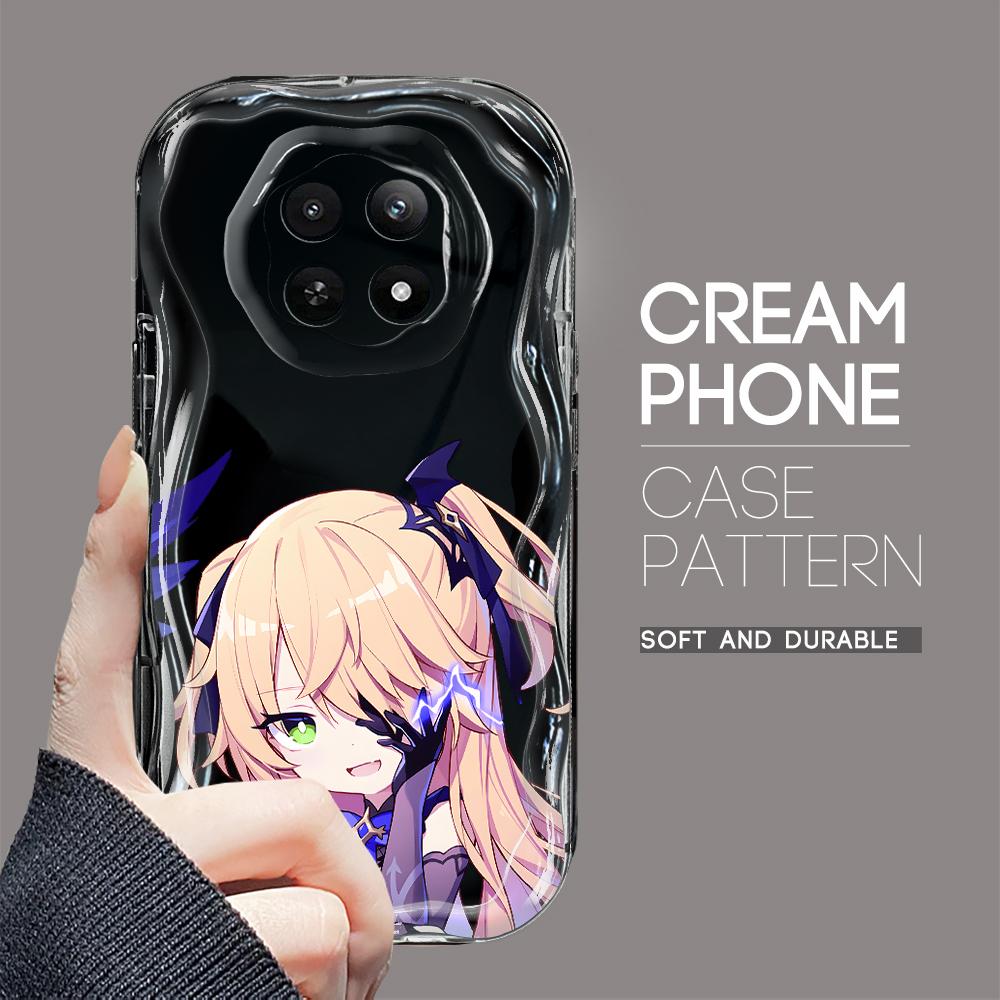 Cartoon-Muster Creme Textur Gehäuse Wellenförmige Kante Weiche Silikonabdeckung Telefonhülle für OPPO Reno Realme OnePlus Vivo