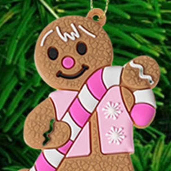 Yousheng Gingerbread Man Christmas Ornaments Santa Claus Cane Snowflakes Plastic Hanging Decor for Farmhouse Xmas Tree Rustic Holiday Decoration