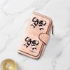 Black and White Hand Painted Bow Print Long Wallet Multifunctional Portable Coin Purse with Clasp Large Capacity Clutch Suitable for Daily Commuting