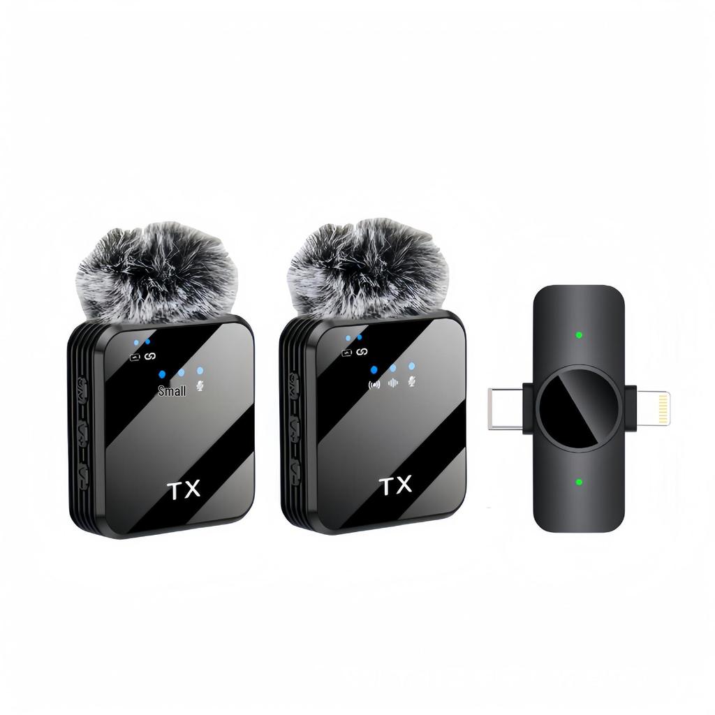 Wireless Lapel Microphone F12F13: Three-in-One Noise-Reducing Mic for Outdoor Live Broadcasts.