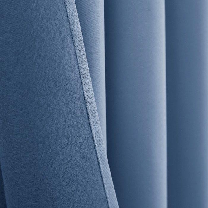 Lot de 2 rideaux occultant phonique et thermique doublé polaire "Arctique" Bleuet