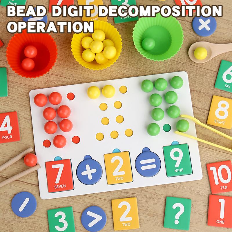 Montessori Digital Decomposition Clip Toy Mathematics Props Baby Digital Cognitive Pairing Puzzle IChildren's Fine Action Toys