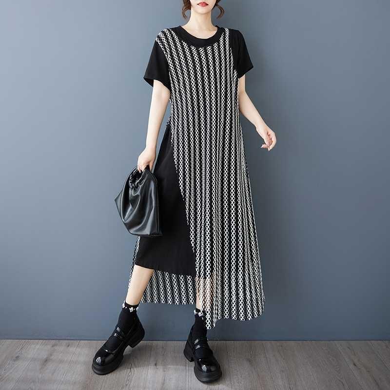 Fake Two Loose Casual Versatile Short Sleeved Dresses for Women