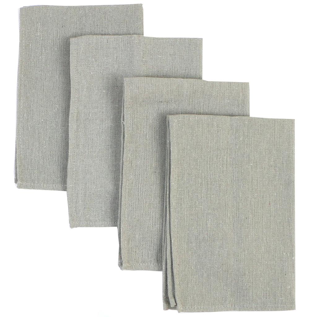 Set of 4 Cotton Linen Dinner Napkins 40x40cm Heavy Cloth Fabric Table Placemats Washable Durable For Party Holiday Wedding Decor