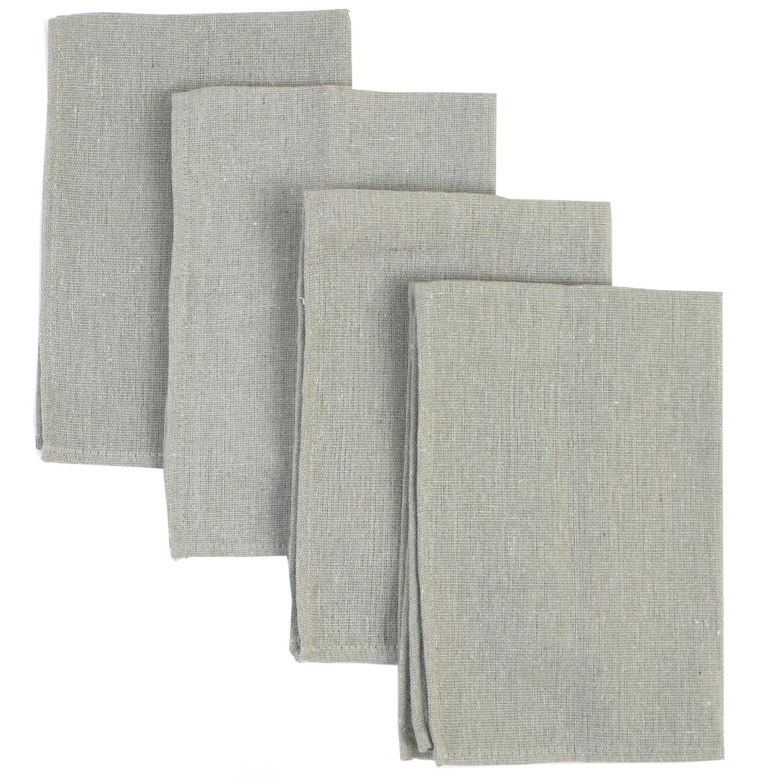 Set of 4 Cotton Linen Dinner Napkins 40x40cm Heavy Cloth Fabric Table Placemats Washable Durable For Party Holiday Wedding Decor