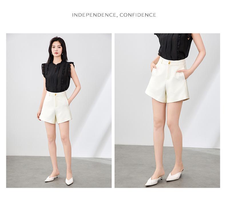 Women's Slimming Silk Wool Shorts Suit - High-Quality, Flattering Fit