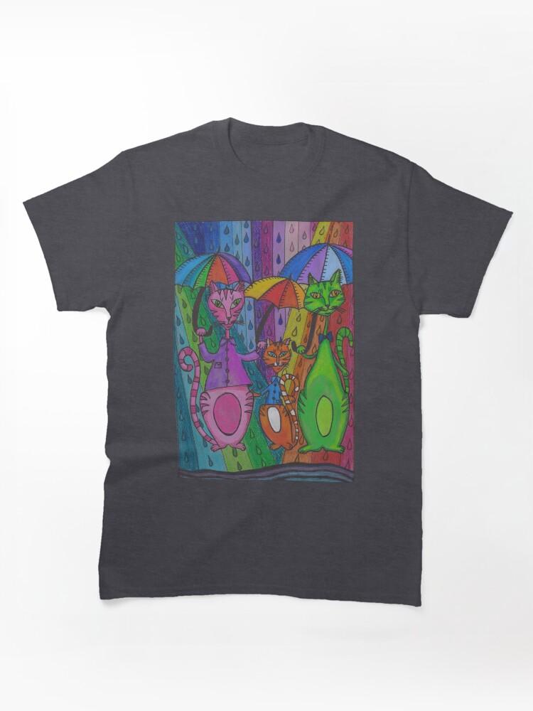 A Gathering of Cats Rainy Day Cats Classic Unisex T-Shirt
