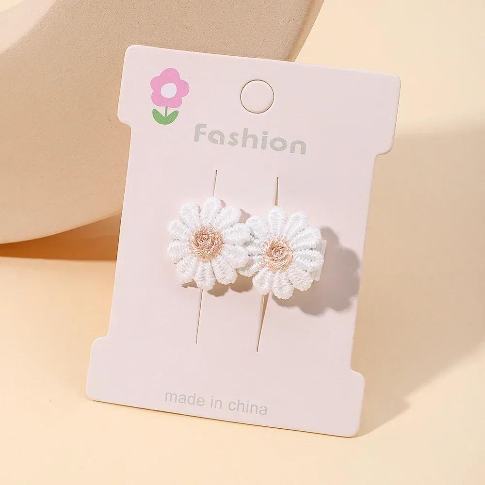 2 Stück Niedliche Baby Mädchen Haarspangen Gänseblümchen Blume Kinder Haarnadeln Prinzessin Haarspange Kind Haarschmuck Frühling Koreanischer Stil Haarklammern