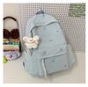 Schoolbag Girls School Bag Simple Versatile Backpack College Student Middle School Student Cute Embroidered Bow Lightweight Travel Backpack
