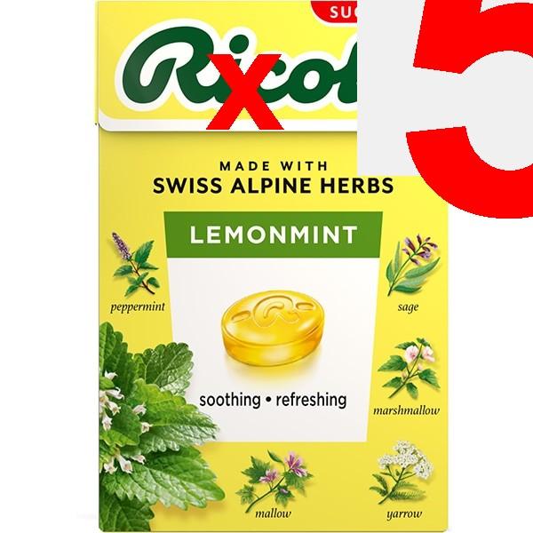 Ricola Lemon Mint Herbal Candy Sugar Free 40gFeatures13 herbs with a refreshing lemon balm flavor S Features13 herbs with a refreshing lemon balm flav