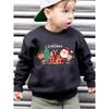 Autumn Winter Fashion Fleece Round Neck Pullover Sweater 'MERRY CHRISTMAS AND HAPPY NEW YEAR' Christmas Element Print Loose Casual Long Sleeve
