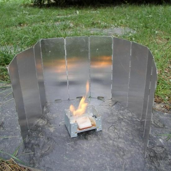 Ultralight Foldable Camping Stove Windshield with Pegs & Carry Bag